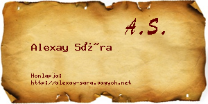 Alexay Sára névjegykártya