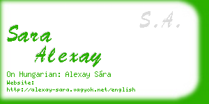 sara alexay business card