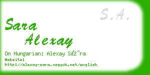 sara alexay business card